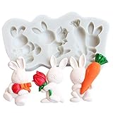osterhasen tonie 3 Cartoon Tier Kaninchen geformt, schöne und einzigartige Design. Mit dieser wundersamen Form können Sie Ihre eigenen speziellen Pralinen, Süßigkeiten, Eiswürfel, Wackelpudding und mehr kreieren. Es hat auch Antihaft-Eigenschaften und eine glatte Innenfläche, die leicht Kuchen, Kekse, Süßigkeiten abziehen kann.