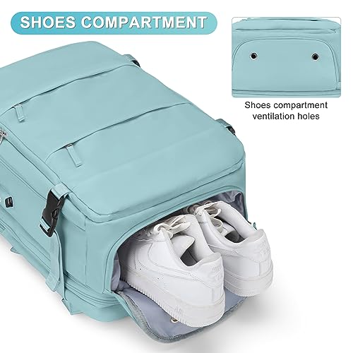 Image of coofay Expandable Backpack For Traveling On Airplane Travel Backpack For Women Men Airline Approved Carry On Bags For Airplanes Gym Bag With Shoe Compartment Waterproof Hiking Backpack Essentials