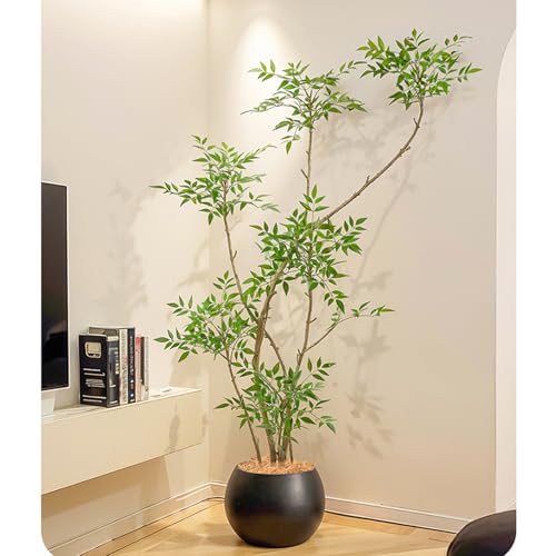 HGJH 人工観葉植物 大型 160CM インテリア おしゃれ 室内装飾 玄関 部屋 家の中に置く 新築祝い 幸福の木 幸福を招く 繊細な葉 茂る外観 枯れない オフィス緑化 店舗装飾 間仕切り カラー15 造景 庭園風