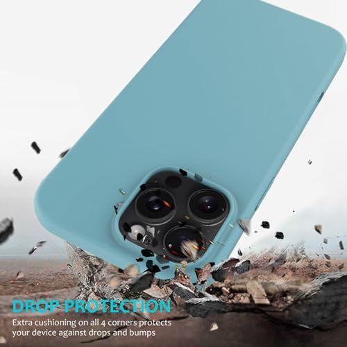 Image of FIRST MART Silicone Back Case for iPhone 16 Pro, Soft-Touch Phone Back Cover for Apple iPhone 16 Pro - Sky Blue