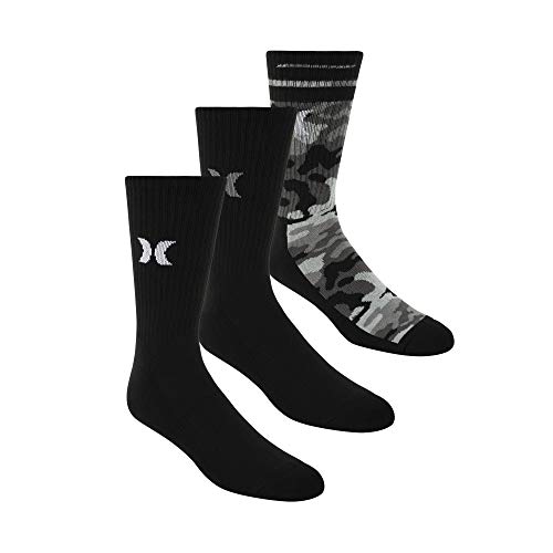 Hurley Men's 3 Pack Crew Socks,10-1…