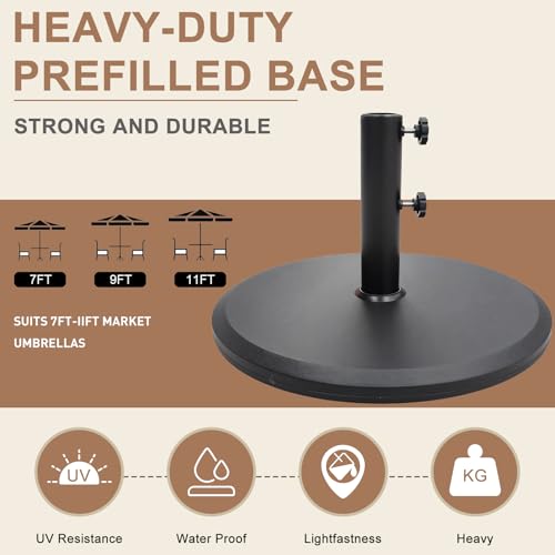 T&Jero 29 lb Round Heavy Duty Patio Market Table Umbrella Base Stand Weight Pre-Filled for Outdoor, Black by T&Jero - Used condition - Image 4