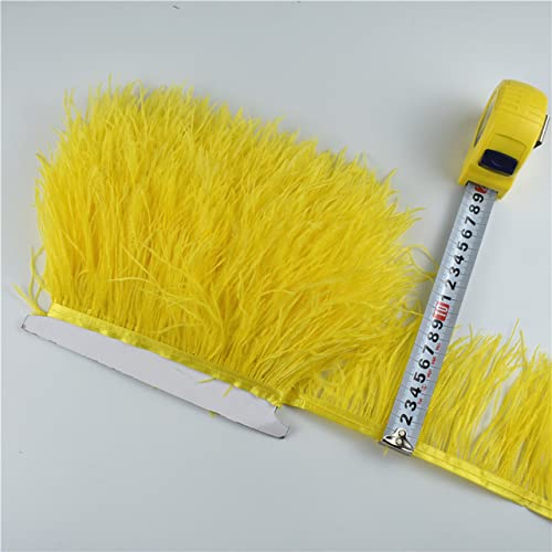 Plumes d'autruche rose en ruban large de 8-10cm pour artisanat d'art et jupes de mariage