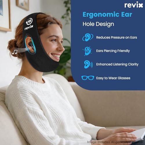 Image of REVIX Wisdom Teeth Ice Pack Head Wrap, 45-Minute Long-Lasting Cooling for Jaw and Face with Ice Grid Gel Design, Reusable Gel Ice Wrap for TMJ, Tooth Extraction & Teeth Removed, Black