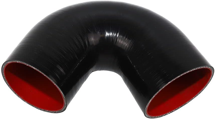 89mm 4-Ply Reinforced High Performance 3.5" ID 135 Degree Elbow Coupler Silicone Hose 5MM Wall Thickness (3.5'' BLACK)