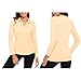 Shinsto Elastic Fit Women's Long Sleeve V-Neck Half-Zip Athletic Top Breathable Sportswear for Golf Tennis Running Jogging Hiking Yellow X-Large