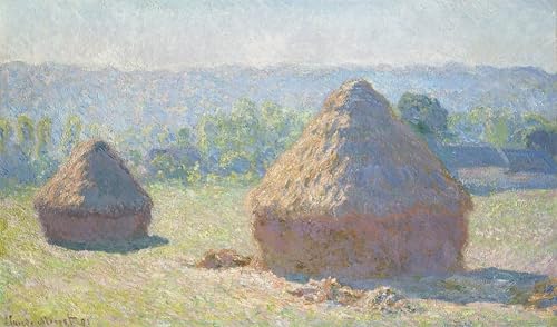 Cuadro Mucchi di fieno di fine estate de Monet para decoracion de sala de estar