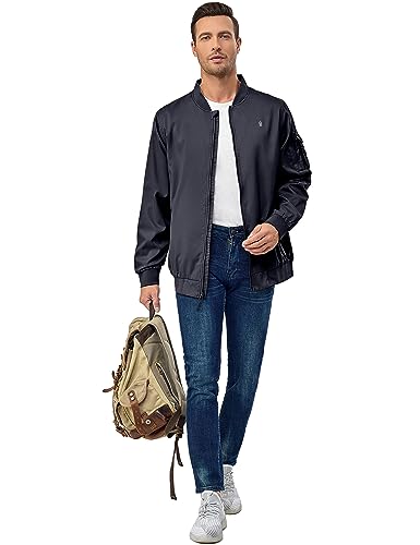 Image of Little Donkey Andy Men's Lightweight Bomber Jacket Causal Fashion Flight Windbreaker Fall Spring Outdoor Coat