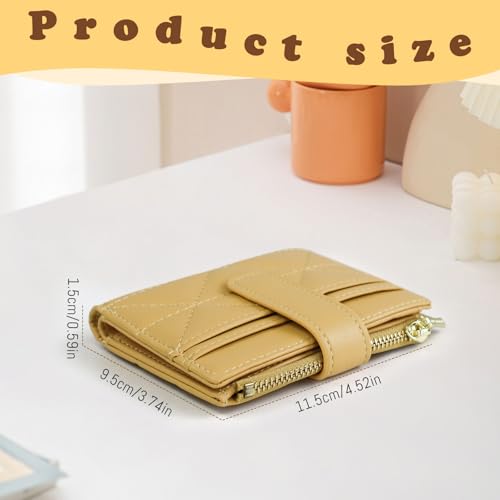 WishLotus Small Wallets for Woman, Fashion PU Leather Card Holder Wallet with Snap and Zipper for Closure 8 Card Slot Bifold Wallets for Dating Traveling Shopping (Black)3