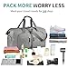 Dimayar 65L Travel Duffle Bag for Men Women - Foldable Duffel Bag with Shoes Compartment - Overnight Bags Waterproof & Tear Resistant(Gray)