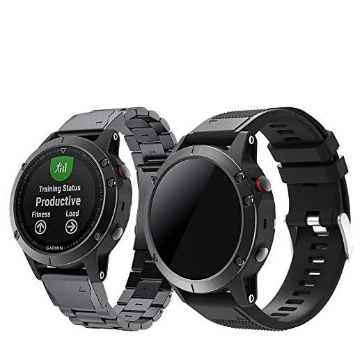 TOPsic Armband för Garmin Fenix 5, 22 mm rostfritt stål länk armband Easy Fit ersättning klockarmband för Garmin Instinct/Garmin Fenix 5/Fenix 5 Plus/Forerunner 935/Approach S60/Quatix 5 (2A)