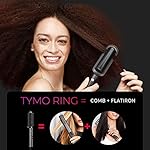 Hair Straightener Brush, TYMO Ring Hair Straightener Comb Straightening Brush for Women with 5 Temps 20s Fast Heating & Dual Voltage, Black - Image 2