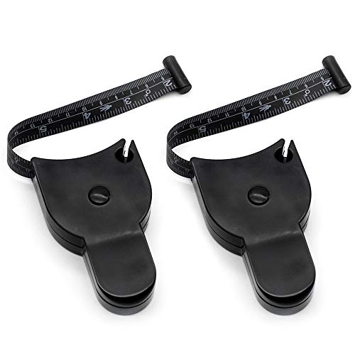 Dylan-EU 2 Pièces Corps Ruban à Mesurer Ruban à Mesurer pour le Corps Ruban de Mesure Souple Mètre de Ruban de Corps pour Tailleurs 60 Inch 150 cm - Noir Cover