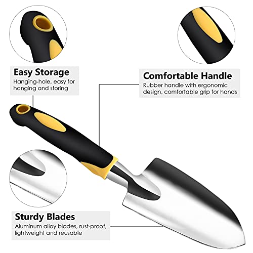 Vingtok 3 Piece Garden Tool Set, Durable Aluminum Gardening Kit Includes Trowel, Transplanter, Cultivator, Heavy Duty Garden Tool Kit For Gardening Planting #TOP5