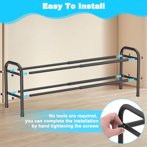 2 Niveaux Étagère à Chaussures Extensible, Rangement Chaussure Réglable pour 8-10 Paires Shoes, Porte Chaussures Gain de Place en Métal, Shoe Rack pour Entrée, Salon, Chambre, Dressing,Couloir,Placard – Image 6
