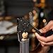 Viski Gunmetal Signature Double Hinged Waiters Corkscrew Wine Opener, Stainless Steel with Built-in Bottle Opener & Foil Cutter for Home Bar, Kitchen, Travel, Gifts for Wine Lovers, Set of 1, Black