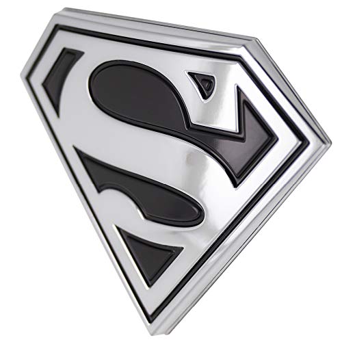 Image of Fan Emblems Superman 3D Car Badge (Classic Logo - Black and Chrome)