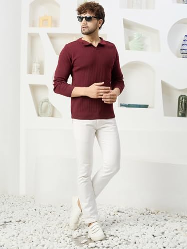 Image of Kvetoo Full Sleeve Winter Wear Woolen Collar Polo Sweater for Men