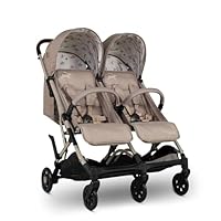 Cosatto Yo Double Stroller, Twin Baby Pushchair, Lightweight Compact Fold, Birth to 22kg, UPF 100+, Free Raincover (Lollop)