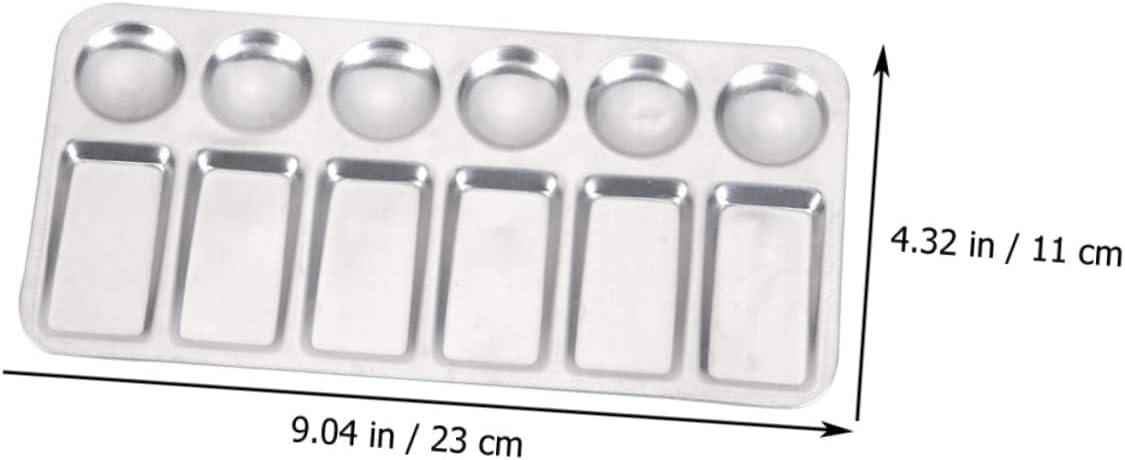 SHINEOFI 6pcs Sturdy Paint Mixing Trays for Artists Aluminum Paint Palette Accessory for Fine Art Students