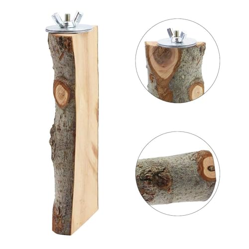 Image of 4 Pack Natural Wood Bird Perch Parrot Stand Branches Fork Toys,Pet Bird Cage Wooden Hanging Perch Platform Hammock Swing Toy for Small Parakeets,Budgies,Cockatiels,Conures,Finches