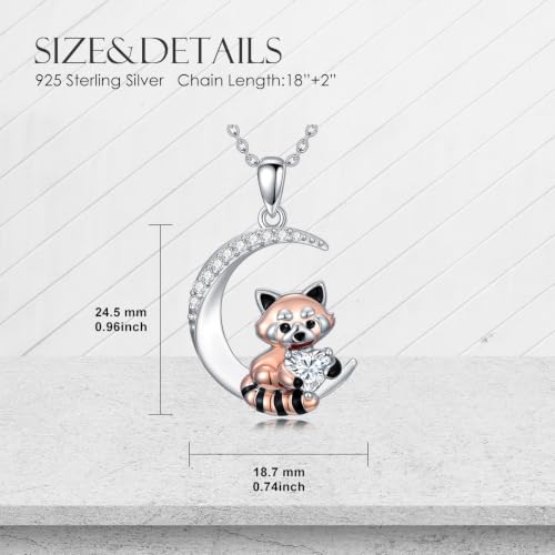 Image of PROESS Animal Birthstone Necklace 925 Sterling Silver Otter /Axolotl /Hippo /Elephant /Dachshund /Monkey /Red Panda Pendant Necklace Animal Birthstone Jewelry Gifts for Women