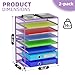 Simple Trending 2 Pack 8 Tier Letter Tray Paper - Mesh Desk File Organizer for Office School Desktop, Violet