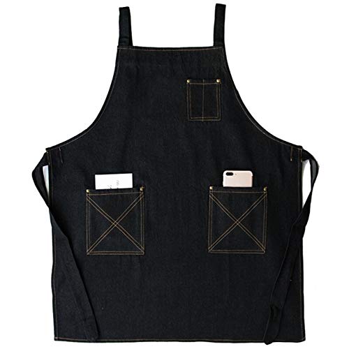 tablier Tablier Barber Fleuriste Cafe Bar Chef Uniforme peintre Tatouage artiste jardinier Baker Workwear Black Blue Denim