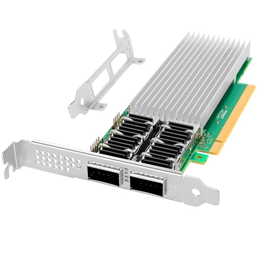 Vogzone 100Gb PCI-E NIC Network Card for Intel E810-CQDA2, 25GbE/50GbE/100GbE Dual QSFP28 Ports, with Intel E810 CAM2 Chip,100GbE PCI Express 4.0 X16 Ethernet Adapter Support RDMA iWARP/RoCEv2/UEFI