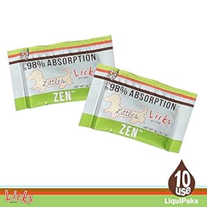 Licks pill free zen small breed dog calming aid  zen calming aid supplements for aggressive behavior  nervousness  calming dog  puppy treats for stress relief  dog health  gel packets  10 use   cucciolini doodles