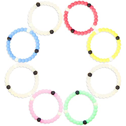 Zodaca Rubber Beaded Bracelets, Vsco Girl Jewelry For Women, Men, Kids, Teens (8 Pack) #TOP1