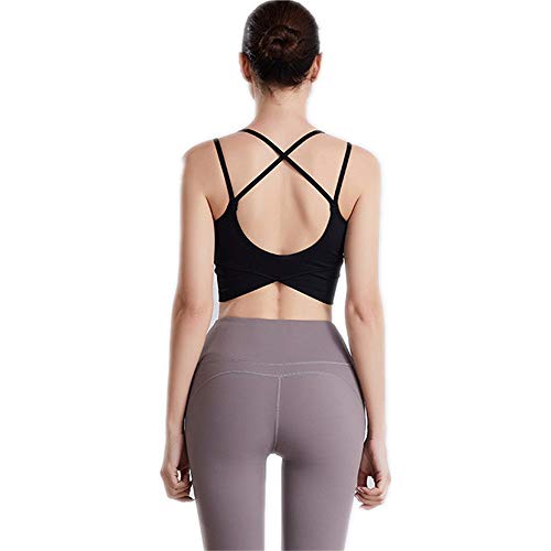 ChengBeautiful Yoga Tops Fitness Running Sports Yoga High-strength Shock-proof Gather Training Vest for Women (Color : A, Size : L)