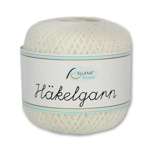 Frida's Wollhaus Rellana 50 g Häkelgarn 100% Baumwolle | 13 Farben zur Auswahl |Häkeln Handarbeit (16 | natur)