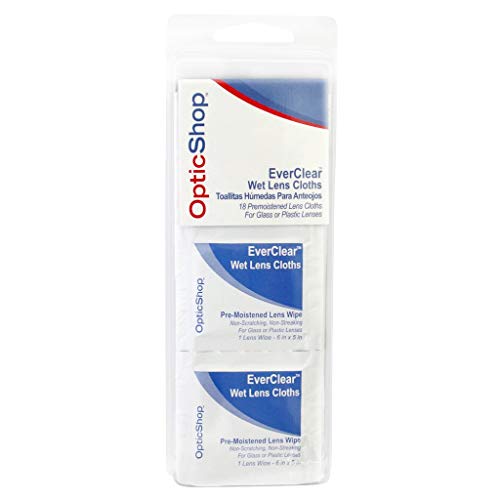 Optic Shop 18 Piece, Ever-Clear Wets Pre-Moistened Eyeglass Lens Wipes