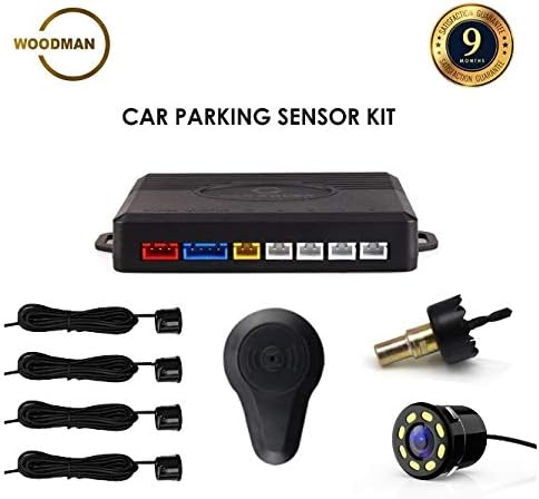 Woodman Voice Parking Sensor Set with Rear View Camera, car Back Camera, car Reverse Camera, car Parking Sensor, car sensors for Parking, car Reverse Parking Sensor