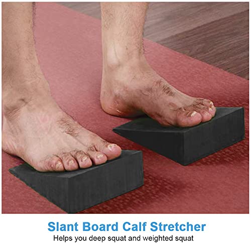 omolly 2 Pcs Yoga Block, Squat Wedge Slant Board, Calf Stretcher, Balance Pad Foam Wedge, Heel Elevated Squat Calf Raise 15x12x5cm - Image 5