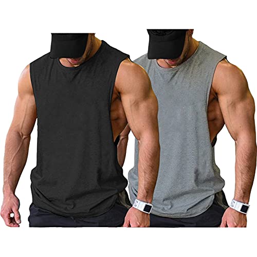Image of COOFANDY Men Workout Tank Top 2 Pack Gym Bodybuilding Sleeveless Muscle T Shirts