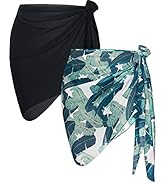 AVAYUU 2 Stück Damen Strand Wrap Sarong Vertuschung Chiffon Badeanzug Kurz Bikini Cover up Wickel...