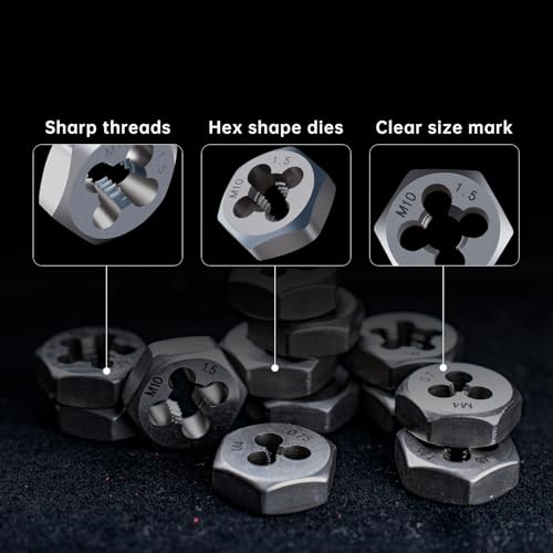image for ROTATION 39-Piece SAE Tap and Die Set, Professional Threading Tool Kit