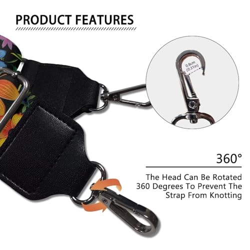 Image of TODIYADDU Colorful Daisy Floral Handbag Straps Crossbody Purse Trendy Shoulder Strap Replacement Strap for Crossbody Bag for Women Bag Straps for Handbags Fit for Guitar Instrument Computer Bag