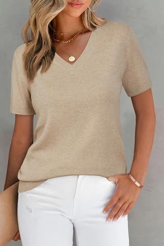 Image of Arach&Cloz Women's Wool Blend Spring Summer Lightweight Business Casual Sweater Tops 2026