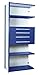 Equipto 4230VNA V-Grip 18-Gauge Heavy Duty Steel Closed Shelf Add On Unit with 5 Shelves, 3", 4-1/2", 6" and 7-1/2" Height Drawers, 200 lbs Drawer Capacity, 36" Width x 84" Height x 24" Depth, Regal Blue