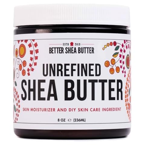 Raw Shea Butter - 100% Pure African Unrefined Shea Butter for Hair - Skin Moisturizer for Face, Body and for Soap Making Base and DIY Whipped Lotion, Oil and Lip Balm - 8 oz Jar Cover