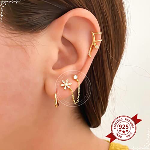 Fleur en zircone avec chaîne pendante boucles de mariage