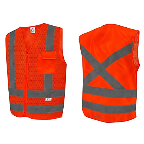 Colete Refletivo com Fechamento em Zíper e Um Bolso Amarelo/Laranja - Steelflex