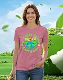Ascrazy Earth Day Shirts for Women Protect The Environment T-Shirt Nature Lover Tee Tops Pink