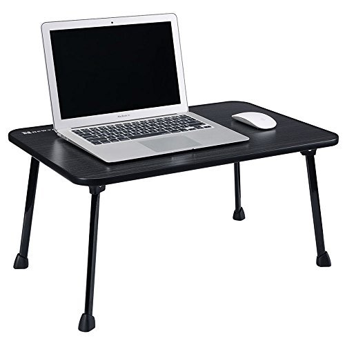 Large Bed Tray Nnewvante Multifunction Laptop Desk Lap Desk Foldable Portable Standing Breakfast Reading Tray Holder for Couch Floor for Adults/Students/Kids Black