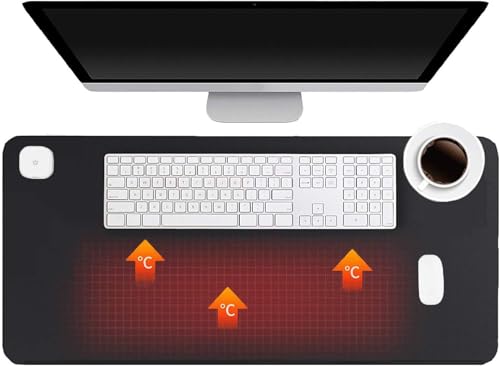 31.5x13" Heated Desk Pad, 3 Levels, 4h Auto-Off, Black