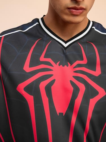 Image of The Souled Store Marvel: Mens and Boys Sleeveless V Neck Graphic Printed Polyester Relaxed Fit Casual Streetwear Easy Vest