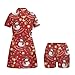 Eheartsgir Christmas Snowmen Candy Tennis Dress for Women Golf Lightweight Dresse Suit Breathable Comfort Half Zip Up Dresses with Built in Shorts